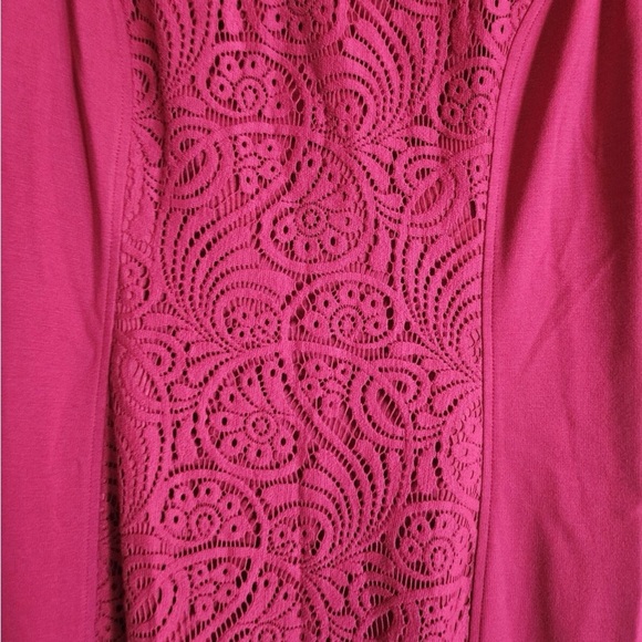 Laundry By Shelli Segal Pink Sheath Dress Puff Sleeve Midi - Picture 2 of 3